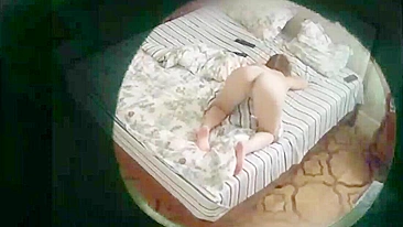 Hidden cam in ceiling fan, naughty mom caught masturbating