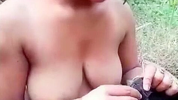Village girl showing boobs on MMs cam for  bf in outdoor in jungle