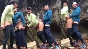 XXX Desi outdoor sex video of young college girl sex with lover