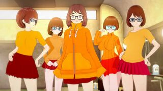 Scooby-Doo Hentai. Horny beauty Velma Dinkley sucks and fucks five guy
