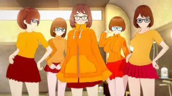 Scooby-Doo Hentai. Horny beauty Velma Dinkley sucks and fucks five guy