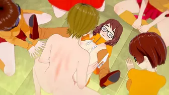 Scooby-Doo Hentai. Horny beauty Velma Dinkley sucks and fucks five guy