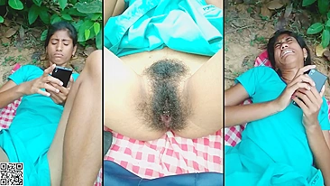 Desi MMS viral -  Indian girl loves having tasty dick in her bushy cunt