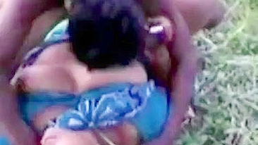 Desi MMS scandal - Telugu village aunty fucked outdoor with nephew