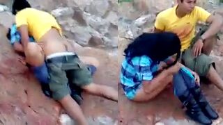 XXX Desi viral video, village couple caught and interrupted by stranger while fucking