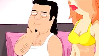 XXX Family Guy : Lois Griffin gets banged by two guys fucking her