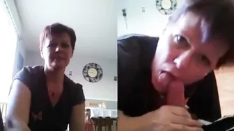 Mom gets anxious while jerking off me, dad just left for work Mom gets anxious while jerking off me, dad just left for work