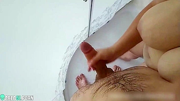 Mom jerk off a dick to her in the shower, when dad left for work