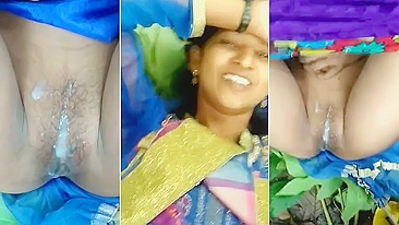 XXX Desi mms. Indian girl caught while doing sex and smear cum on pussy