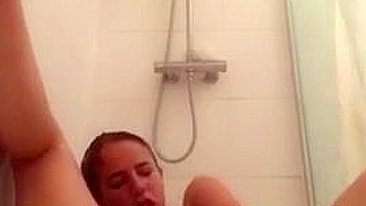 Hot coed masturbates in shower, is a sexy video of girls doing the tiktok naked challenge
