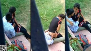 XXX Desi viral video, village couple lovers caught adultery and fuck in park