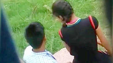 XXX Desi viral video, village couple lovers caught adultery and fuck in park