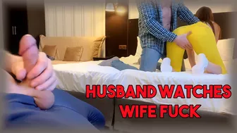 Wife fucks new bull while her husband forced to watches and films them