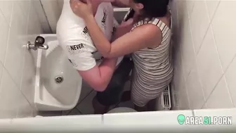 A camera mounted in the toilet catches quick sex of mom and son while the daddy is in another room A camera mounted in the toilet catches quick sex of mom and son while the daddy is in another room