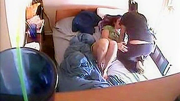 Our babysitter was caught on a hidden camera fucking my wife seducing her