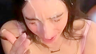 Sexy video on tiktok nude big facial in POV for naughty hottie