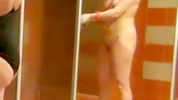 It's a TikTok nude MILF strip in a public shower on hidden camera