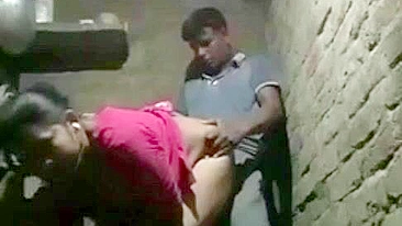 Choda Chodi MMS. Village Desi aunty hides in shed for sex with neighbor boy