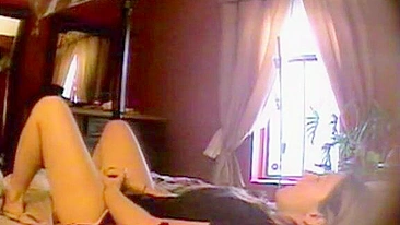 Mother caught masturbating with a hidden cam in her bedroom