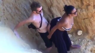 Incest sex son pussy fuck mom on the beach