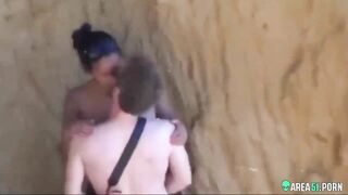 Incest sex son pussy fuck mom on the beach