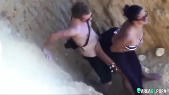 Incest sex son pussy fuck mom on the beach