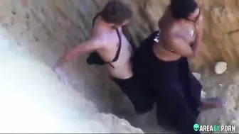 Incest sex son pussy fuck mom on the beach