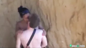 Incest sex son pussy fuck mom on the beach