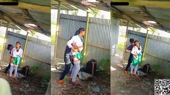 Desi MMS. Caught beautiful indian school girl, standing fucked outdoor