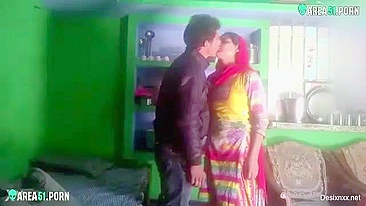 Indian cheating wife caught on hidden camera fucks doggystyle with her lover