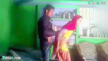 Indian cheating wife caught on hidden camera fucks doggystyle with her lover