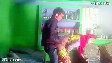 Indian cheating wife caught on hidden camera fucks doggystyle with her lover