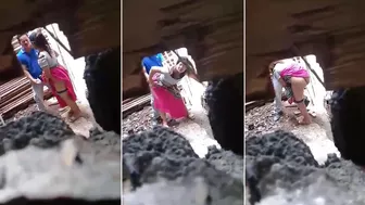 Leaked Desi mms! Indian lovers standing sex outdoor, caught hidden cam