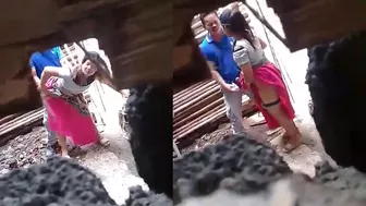 Leaked Desi mms! Indian lovers standing sex outdoor, caught hidden cam