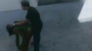 Desi MMs! A pair of Indian lovers standing sex outdoor caught by hidden cam
