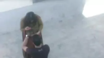 Desi MMs! A pair of Indian lovers standing sex outdoor caught by hidden cam