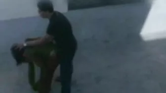 Desi MMs! A pair of Indian lovers standing sex outdoor caught by hidden cam