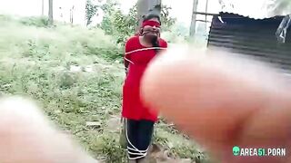 Jabardasti sex video! Full-length Indian girl tied to a tree a kidnapper