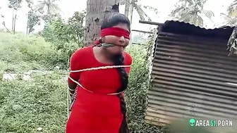 Jabardasti sex video! Full-length Indian girl tied to a tree a kidnapper