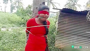 Jabardasti sex video! Full-length Indian girl tied to a tree a kidnapper