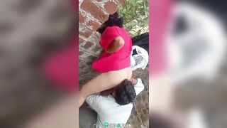 Indian lover licks ass on the street of his sweetheart non-stop