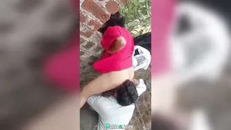Indian lover licks ass on the street of his sweetheart non-stop