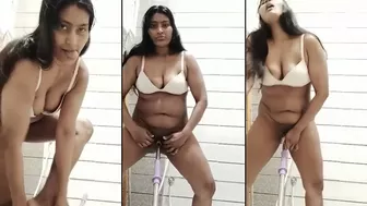 Desi bhabhi masturbation in the shower with mop stick! Mms video  leaked online