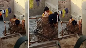 A leaked video as сurvy village Bhabhi nude bathing outdoor goes viral