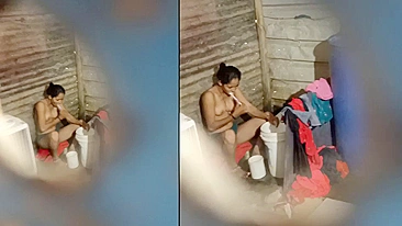 OMG! This Naked Village Bhabhi Is Taking a Bath & Her Brother-in-Law Is Filming Her!