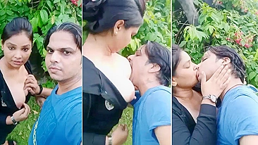 Horny Guy Goes Wild Sucking Desi Mistress' Boobs Outdoors - See the Sordid Scene XXX!