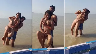 Outrageous Outdoor Sex with Busty Desi Slut & Two Local Guys!