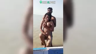 Outrageous Outdoor Sex with Busty Desi Slut & Two Local Guys!