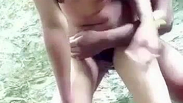 Viral Video: Indian Girl With Hairy Pussy Outdoor Fuck Standing with BF!