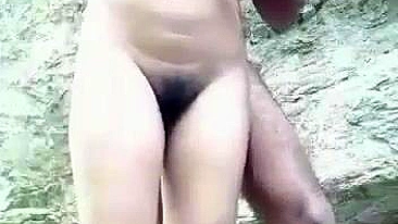 Viral Video: Indian Girl With Hairy Pussy Outdoor Fuck Standing with BF!